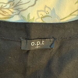 o.p.t. Linen Square-Neck Cropped Top (size M)